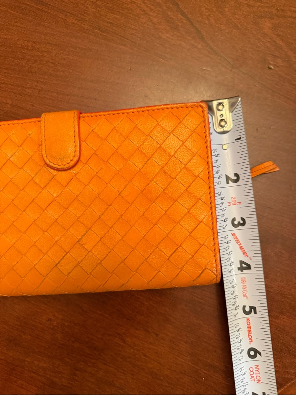 Bottega Veneta Orange Intrecciato Leather Zip Wallet - Picture 9 of 12